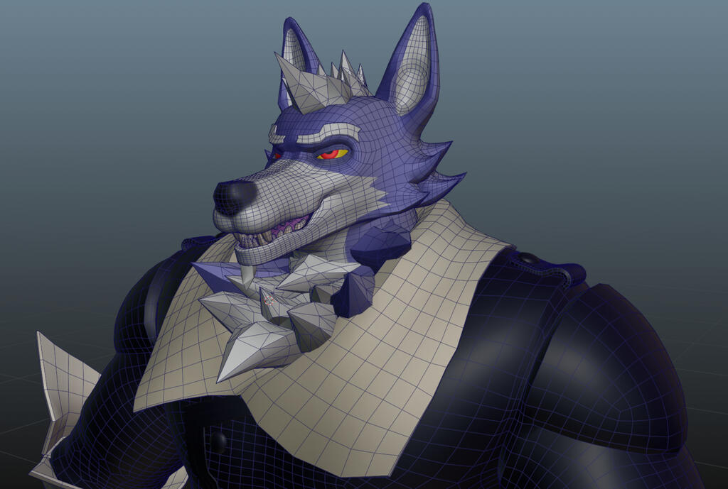Drifter Wolf Retopology Demo 2